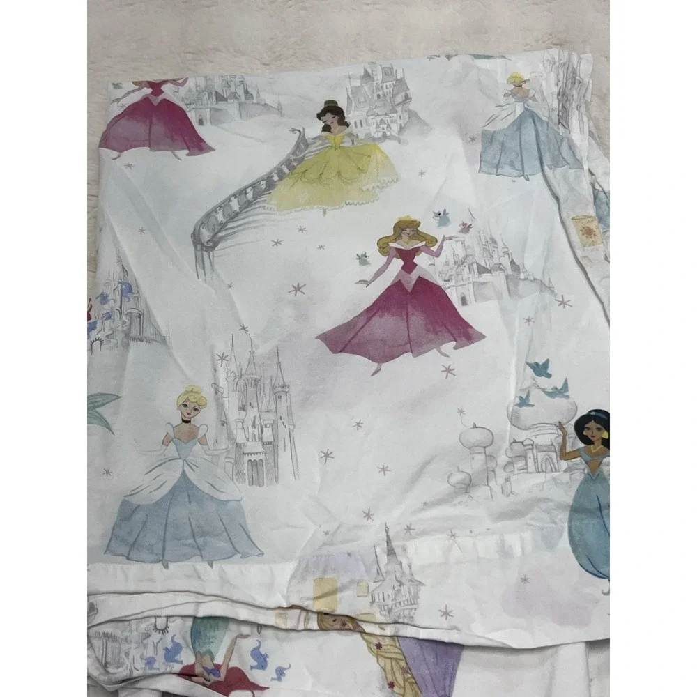 Pottery Barn Kids Organic Disney Princess Art of Mary Blair Twin Flat Sheet